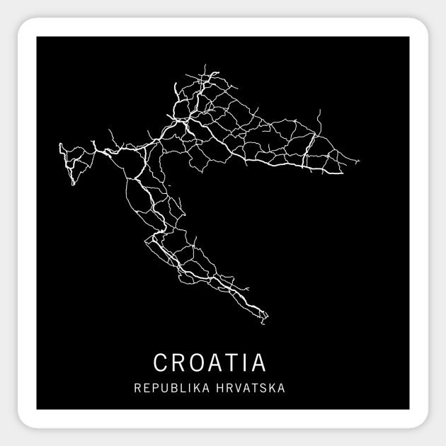 Croatia Road Map Sticker by ClarkStreetPress